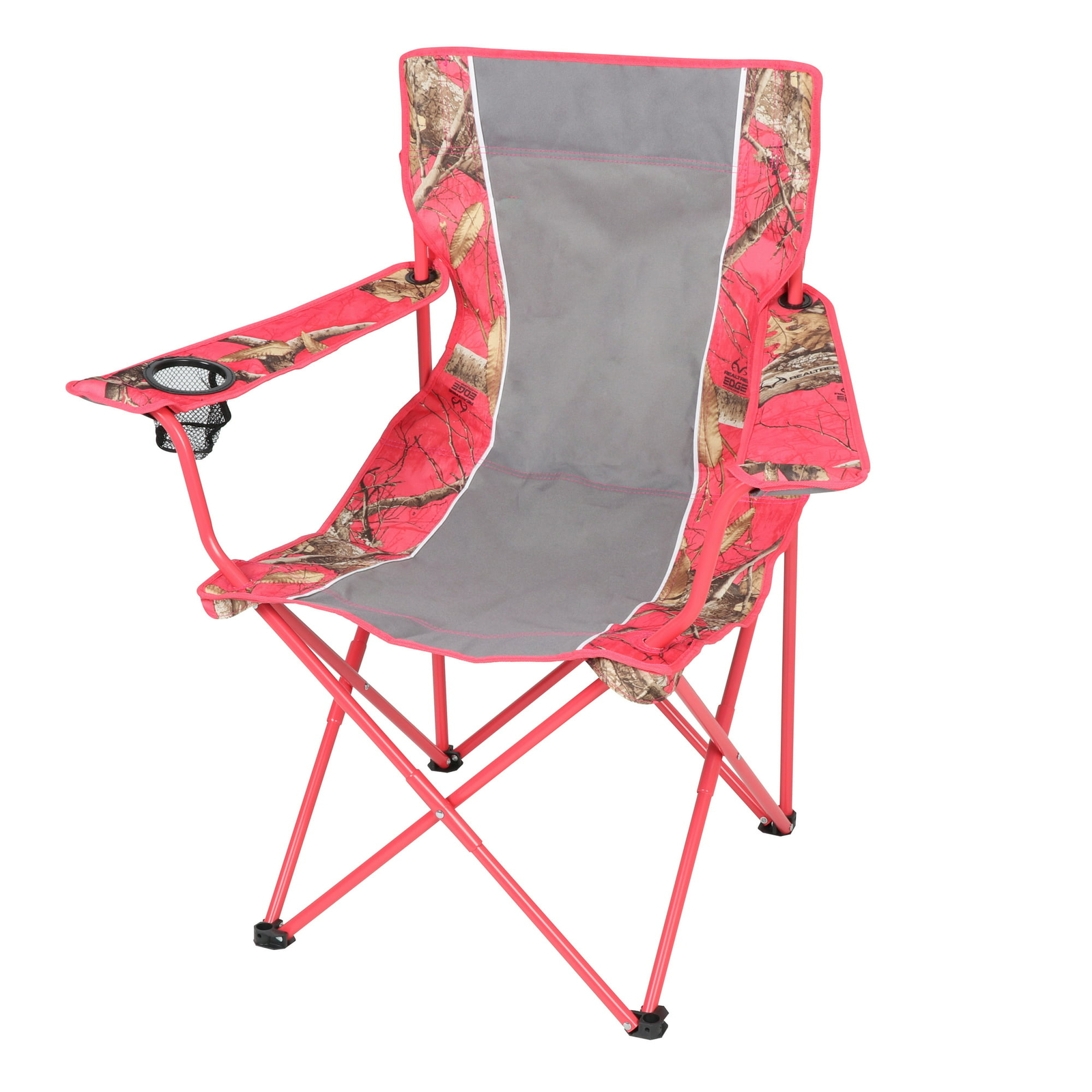 Cup Holder | Realtree Basic Folding Pink Camo Outdoor Fishing Chair