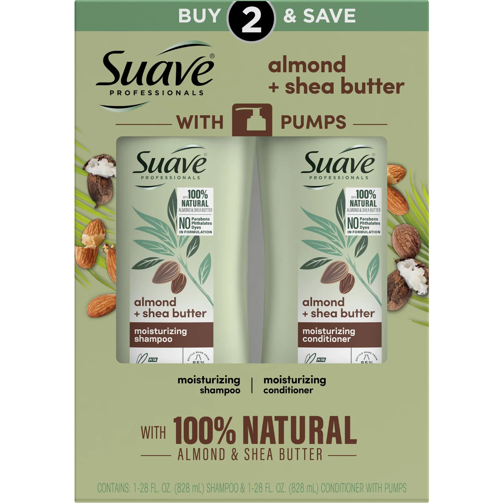 Suave Professionals Almond and Shea Butter Moisturizing Shampoo and Conditioner,