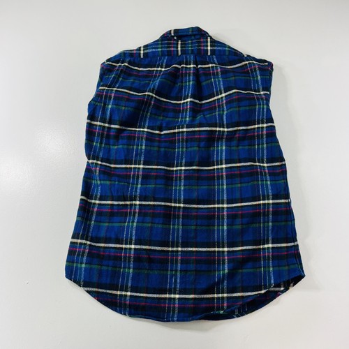 Ralph Lauren Flannel Button Down Shirt L/S Blue Red Plaid Men&rsquo;s Size Medium