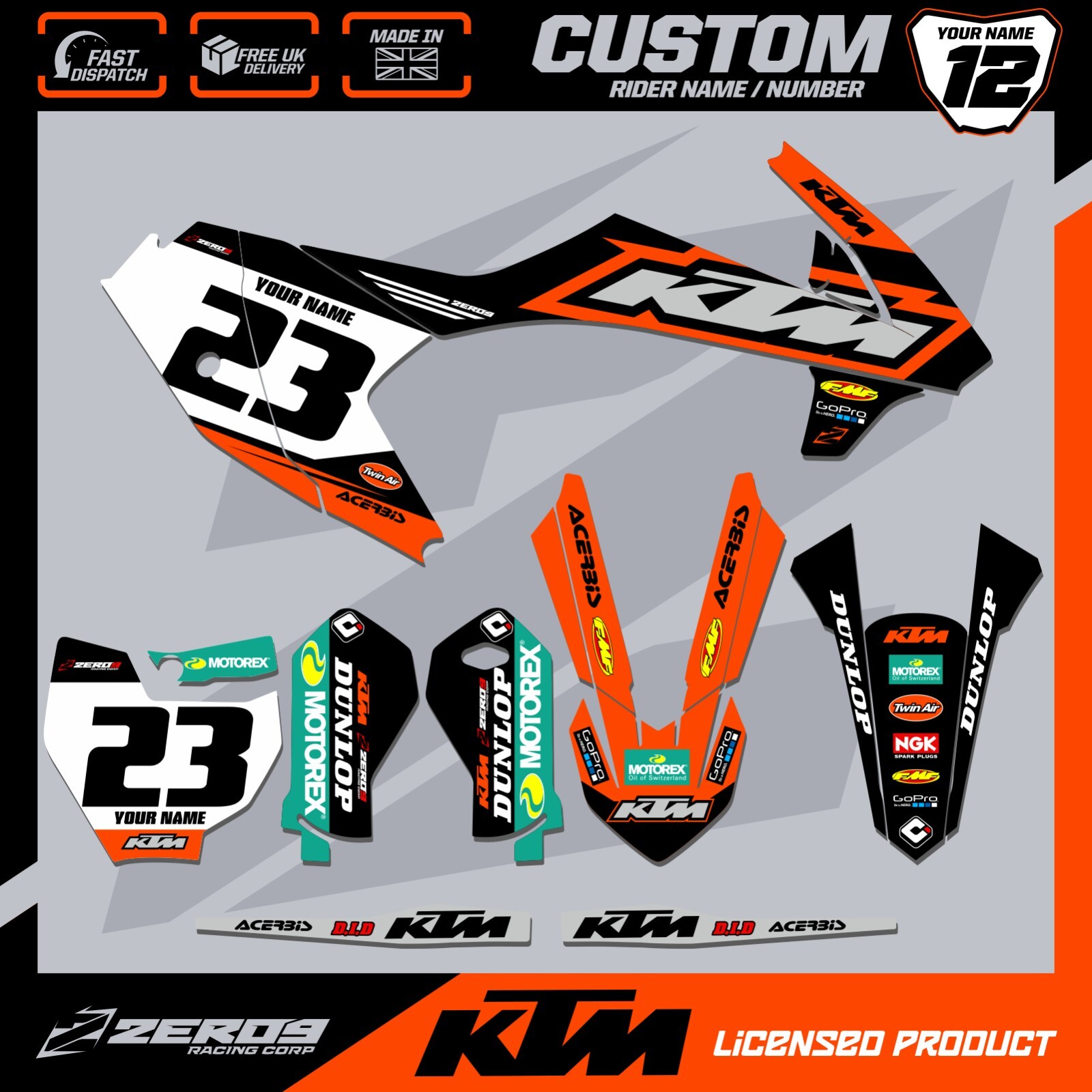KTM 50 65 MOTOCROSS GRAPHICS CUSTOM MX GRAPHICS SX50 SX65 TREPID