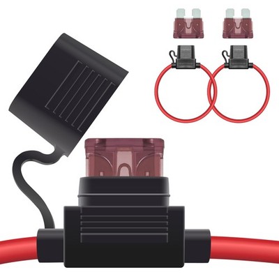12V Fuse Holder 10 AWG Waterproof 40A 2 Pack