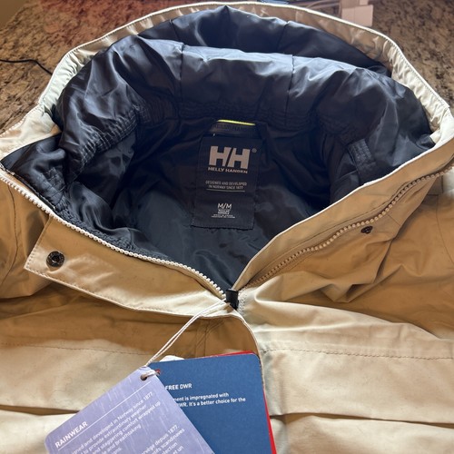 HELLY HANSEN NWT Boyne Insulated Rain Parka Women's Medium Pelican Tan MSRP $225
