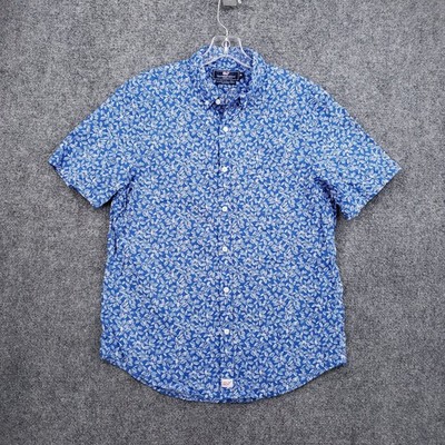Vineyard Vines Murray Slim Fit Button Down Shirt Mens M Medium Blue Floral Print