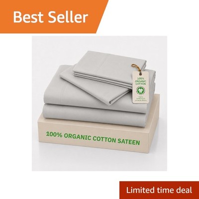 California Design Den Organic Cotton Full Light Grey