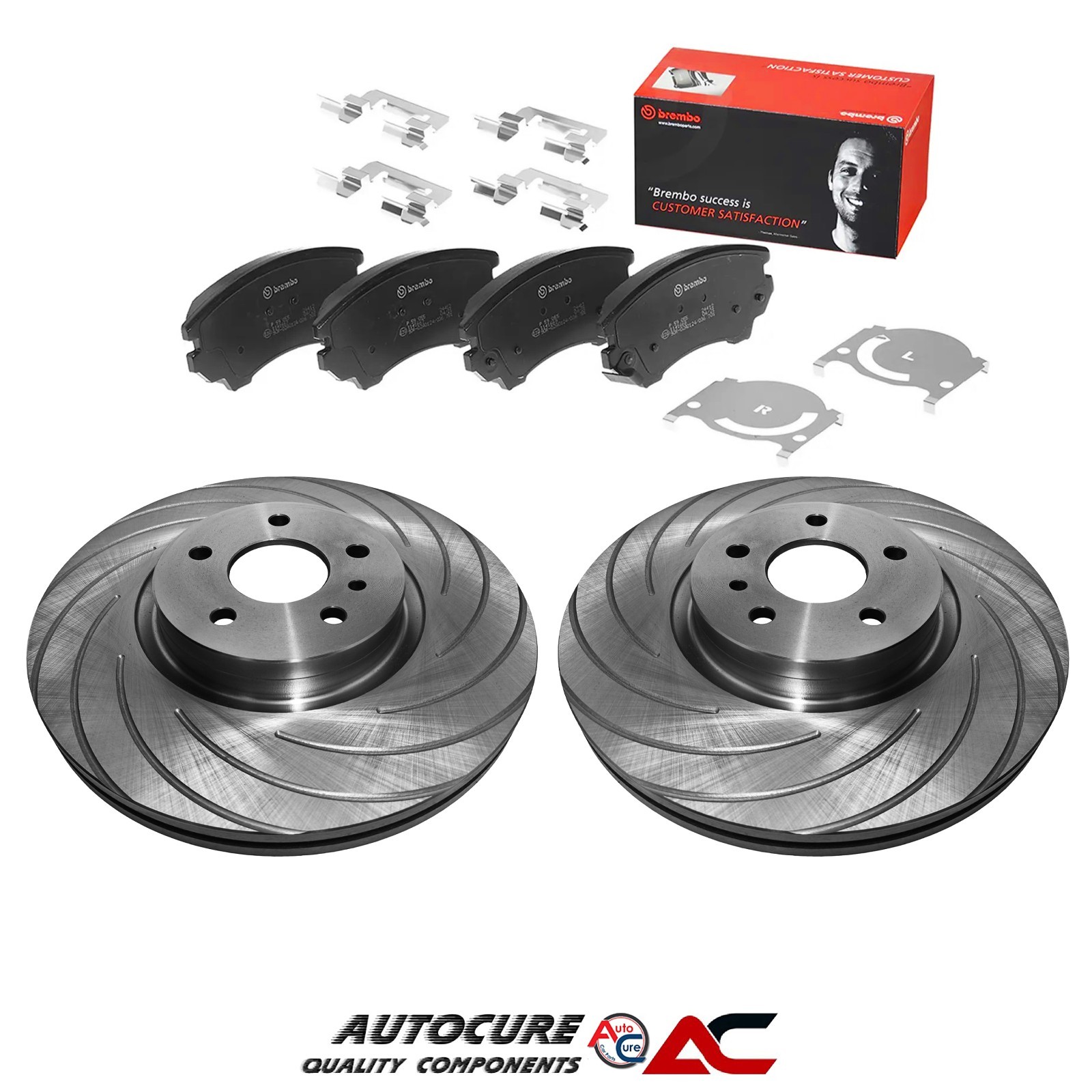 FOR VAUXHALL INSIGNIA ELITE NAV CDTI MK1 GROOVED FRONT BRAKE DISCS & BREMBO PADS