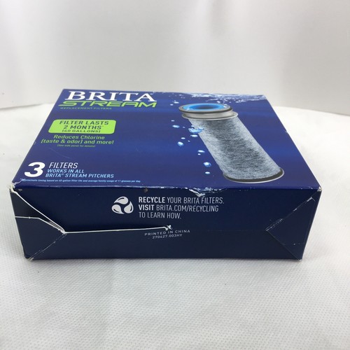 BRITA OB05/36215 STREAM W/ FILTER-AS-YOU-POUR PITCHER REPLACEMENT FILTERS 3 PK