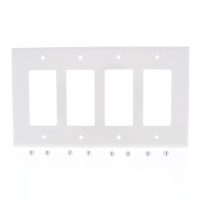 Eaton PJ264LA Light Almond 4-Gang Decorator GFCI Nylon Mid-Size Wallplate Cover