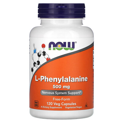 Now Foods L-Phenylalanine 500 mg 120 Veggie Caps GMP Quality Assured, Vegan,