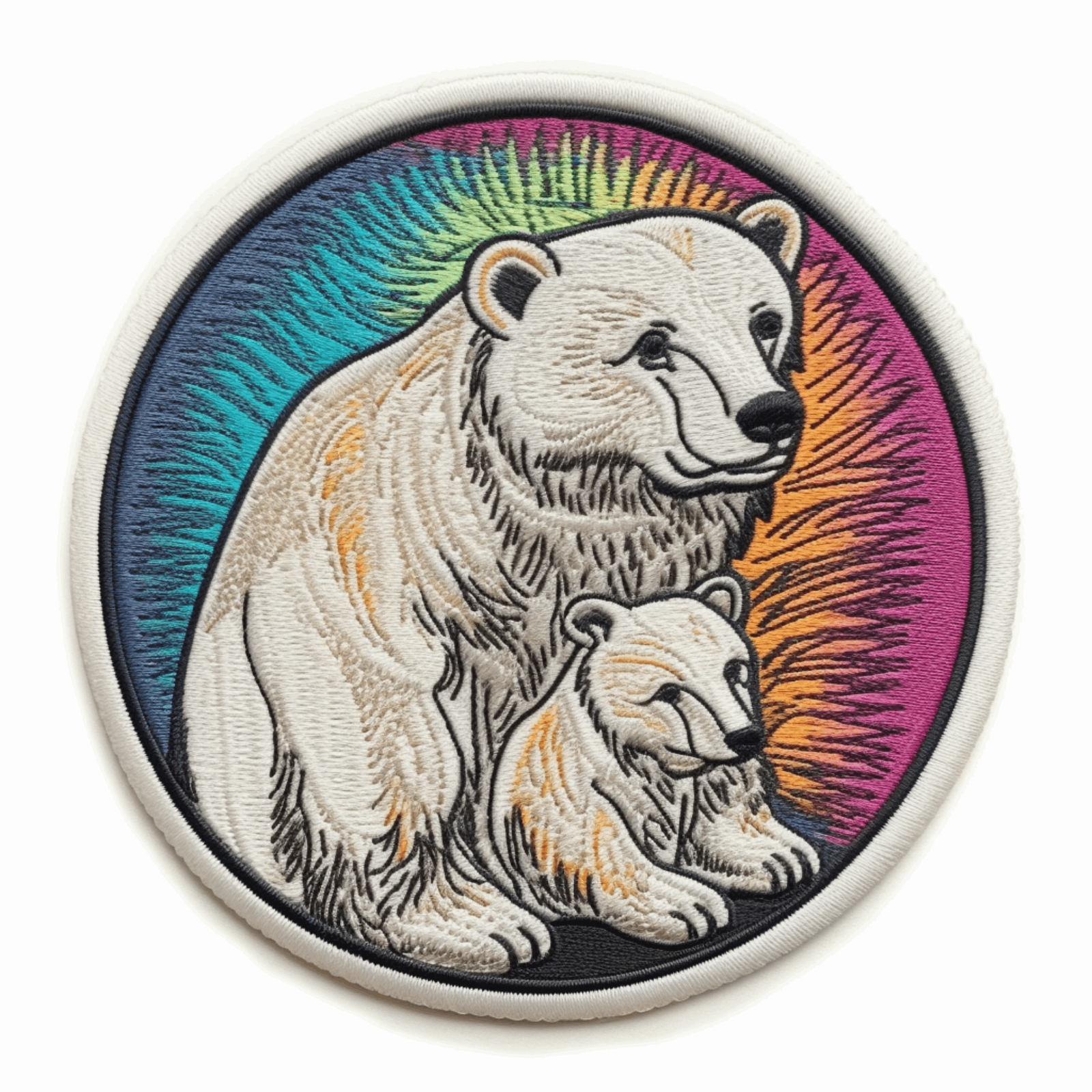 Polar Bear Patch Iron-on Applique Wild Animal Badge Snow, Wildlife, Nature