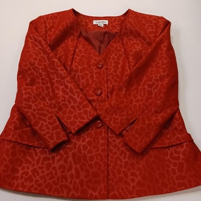 Isabella Women's Burnt Orange 3-Button Blazer Jacket Size 14W Chest 42