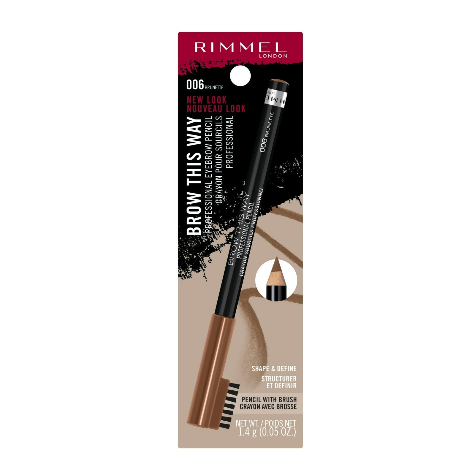 RIMMEL Brow This Way Professional Eyebrow Pencil, 0.05 oz, (Choose Your Shade)