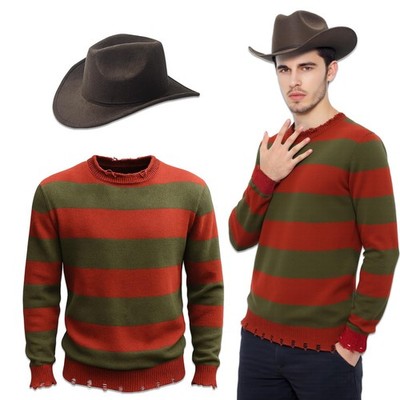 SHUASLE Adult Mens Halloween Costume Scary Killer Knitted Swea...