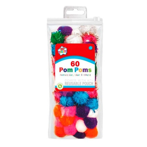 Kids Create 60 Glitter PomPoms Pack