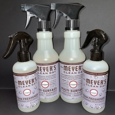 Mrs. Meyer's Clean Day Lavender Combo: 2 Multi-Surface Cleaner & 2 Room Freshe