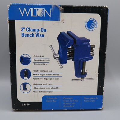 WILTON 3'' Clamp-On Bench and Pipe Vise 2-1/2'' Max Jaw Width Stock  33150