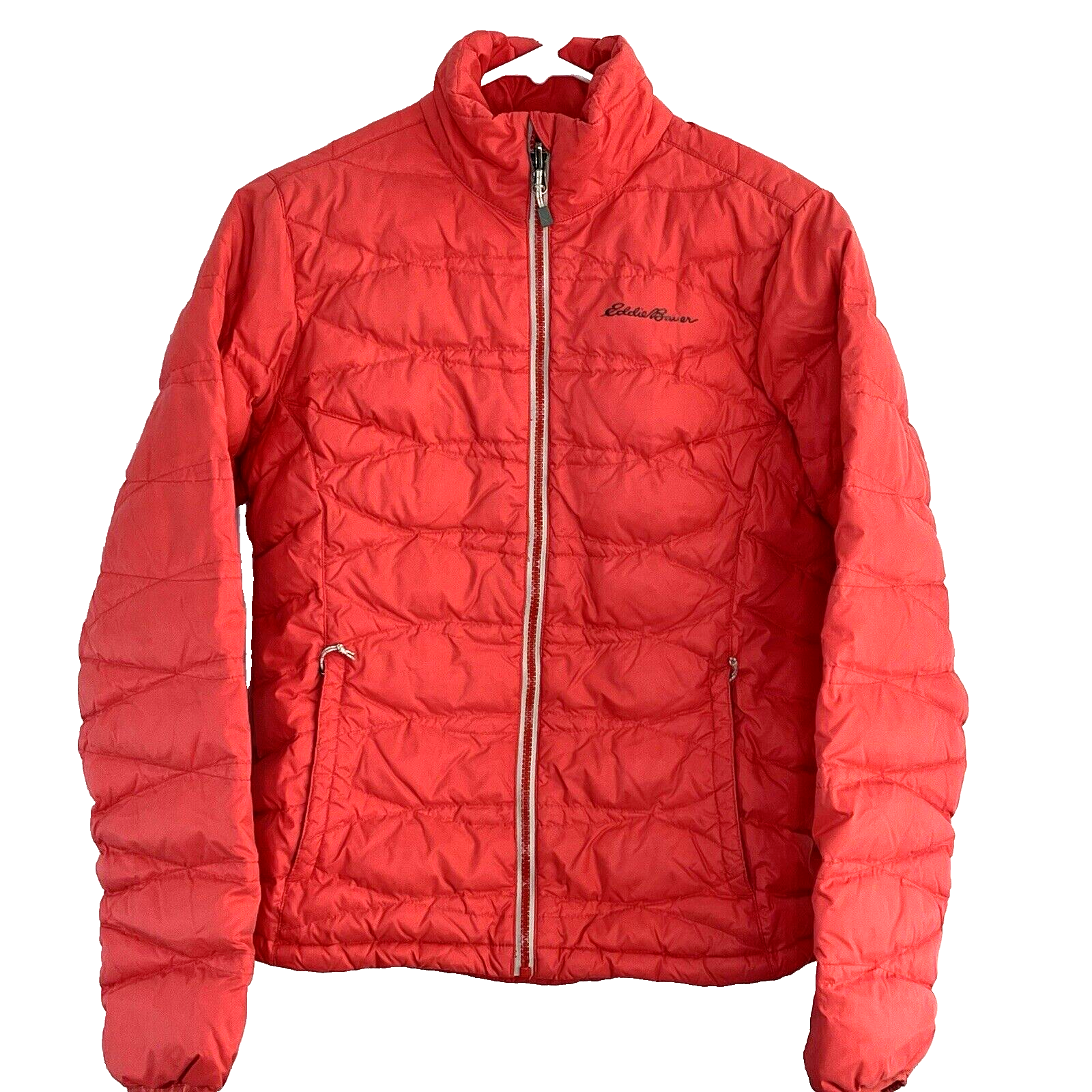 Eddie Bauer Down Jacket Orange Women's Size XS Puffer Quilted