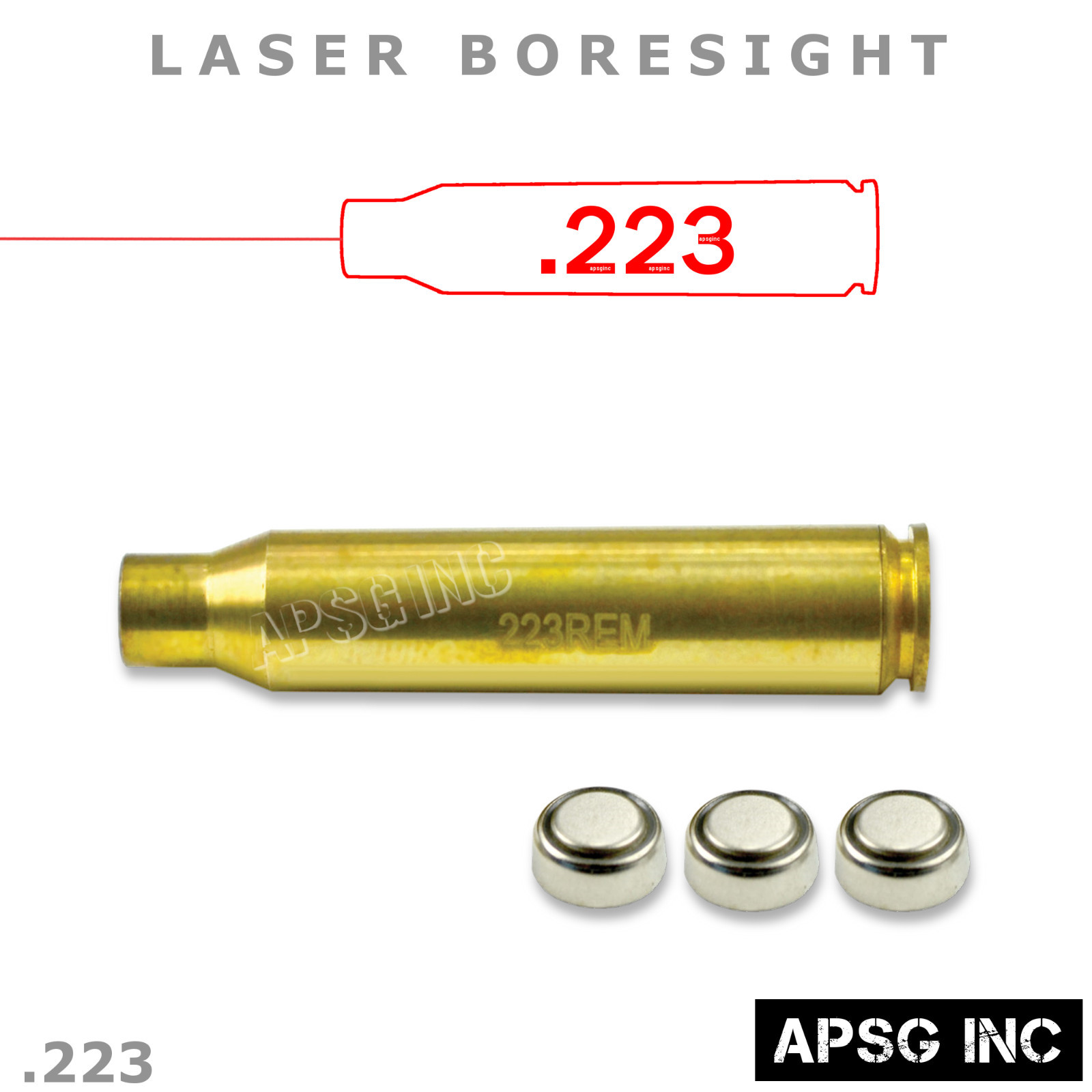 US CAL 223 REM Laser Red Cartridge Bore Sight 5.56 Boresight F Scope