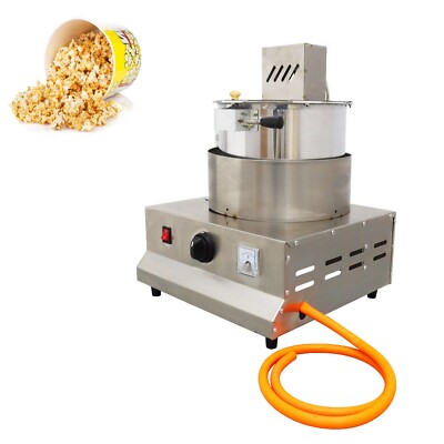 LP GAS Popcorn Maker Heating Automatic Stirring Stainless Steel 12V 200g/pot 25W