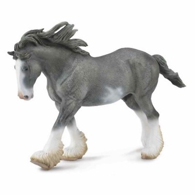 CollectA Clydesdale Stallion Black Sabino Roan Horse Figure 88620 NEW IN STOCK