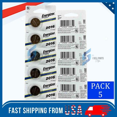 5 NEW ENERGIZER CR2016 CR 2016 BL DL2016 ECR 2016 3v LITHIUM Batteries Exp 2033