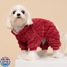 Fitwarm Turtleneck Fleece Dog Sweater Pajamas, Warm Winter Dog Clothes for Small Dogs Boy Girl, Fuzzy Pet Onesie with Feet, Red, XXL
