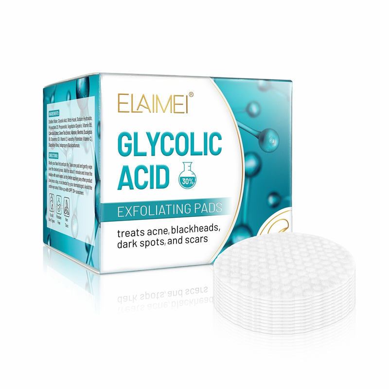 50Pcs 30% Glycolic Acid Pads Salicylic Acid Face Exfoliator for Anti-Aging Remov