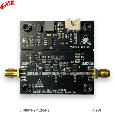 Microwave Power Amplifier RF Power Amplifier Board 40MHz-1.2GHz 2W Gain 25DB