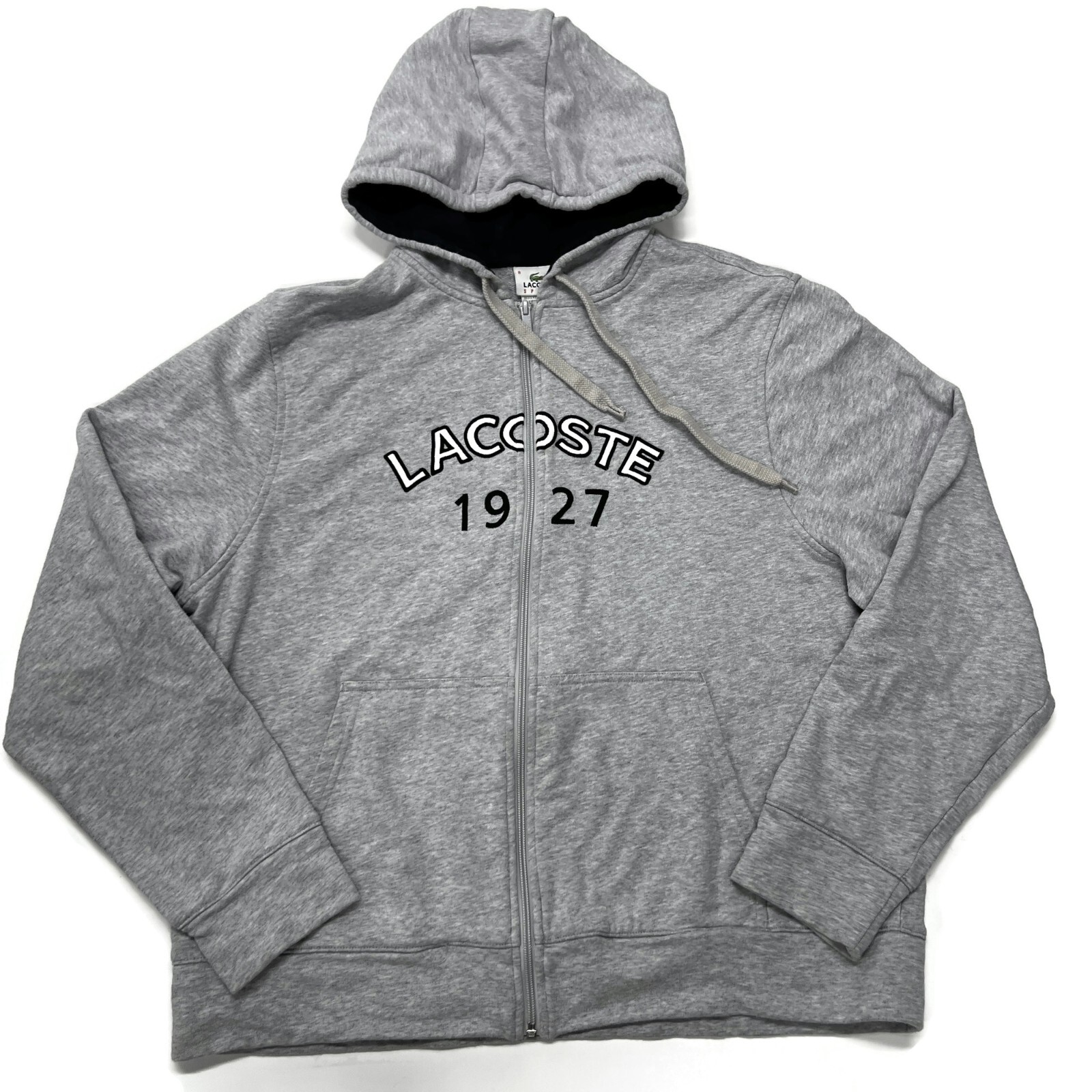 Lacoste Sport Full Zip Hoodie Mens Sz 8 Gray Cotton Outdoor