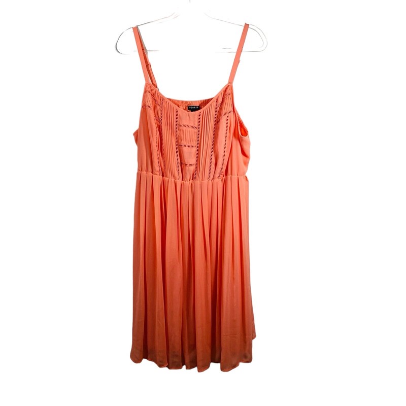 TORRID Maxi Dress Womens 18/20 2X Coral Pleads New Boho