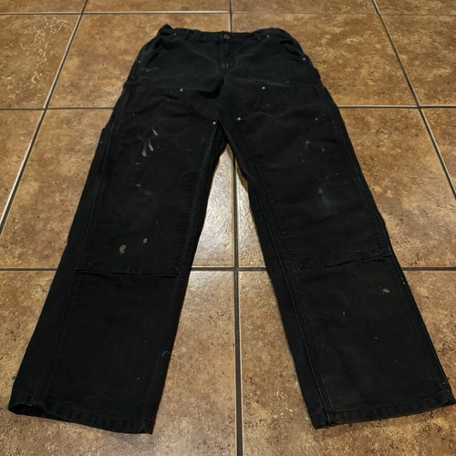 carhartt double knee Black 36×32 Carhartt Denim Double Knee Pants - Black Stone Washed | Flatspot