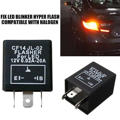 Turn Signal Hazard LED Flasher Relay CF14 3Pin JL-02 Fix Fast Hyper-flash Blink