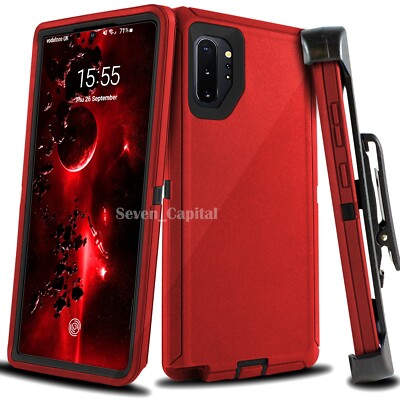 For Samsung Galaxy Note 10 10+  Plus 5G Shockproof Rugged Case Cover + Belt Clip