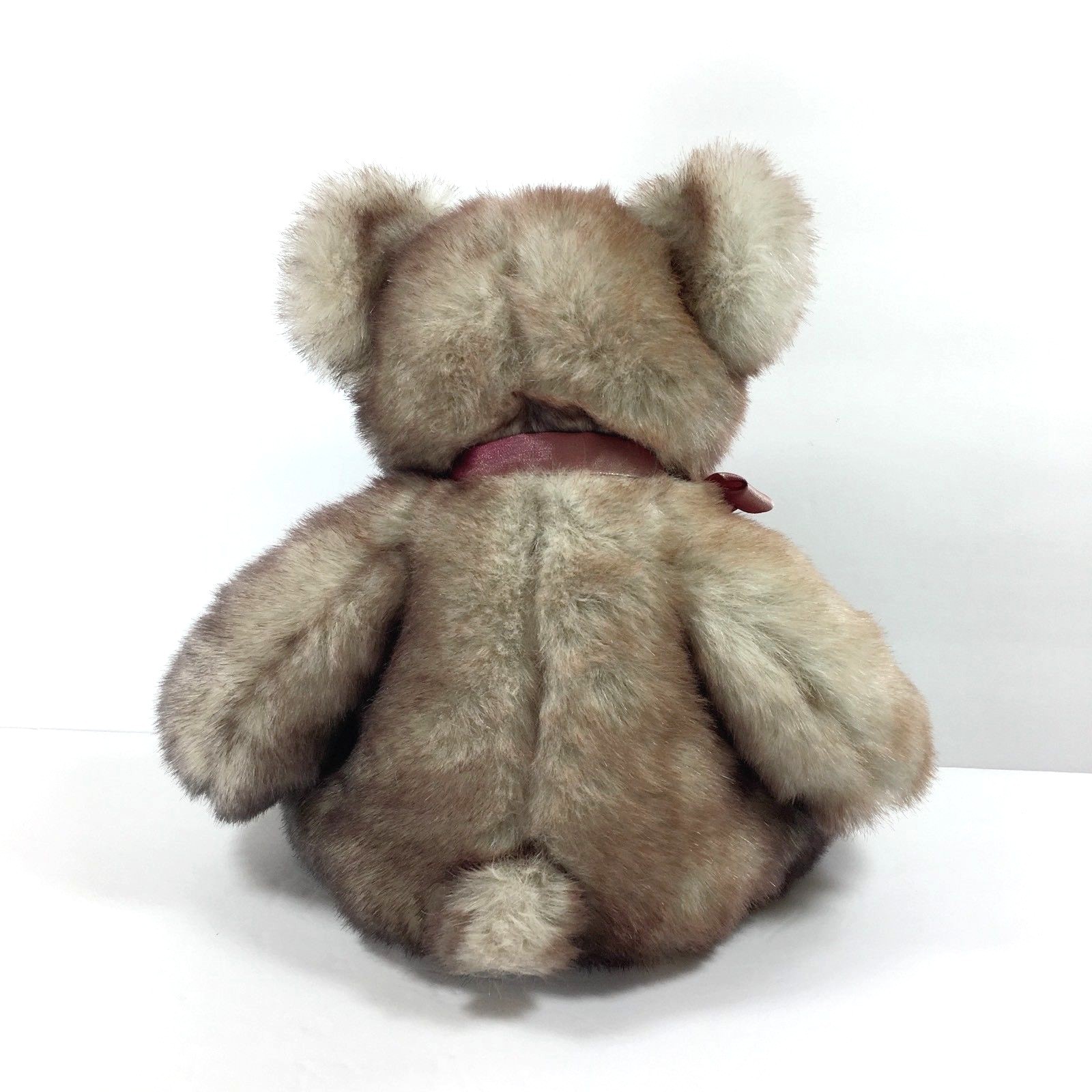 Danny Teddy Bear Bombay Russ Berrie Plush Stuffed Animal Burgundy Bow 14