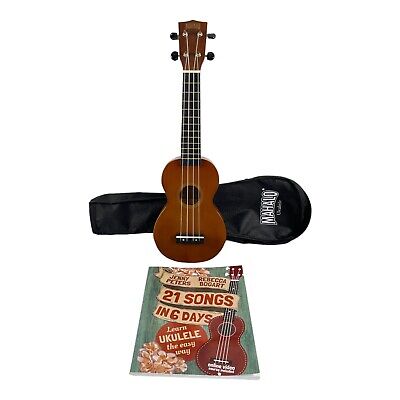 Mahalo Ukelele Model MR1tbr Wood w/ Carrying Case Learning Course Book 21 Songs