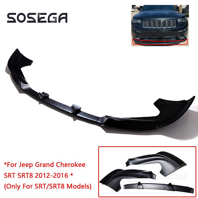 Matte Black For Jeep Grand Cherokee SRT SRT8 12-16丨3Pc Front Bumper Lip Splitter