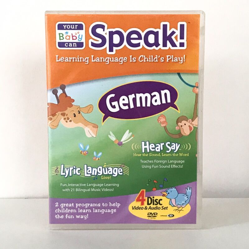 Your Baby Can Speak German Hear Say Lyric Language 4 DVD Video Set Homeschool