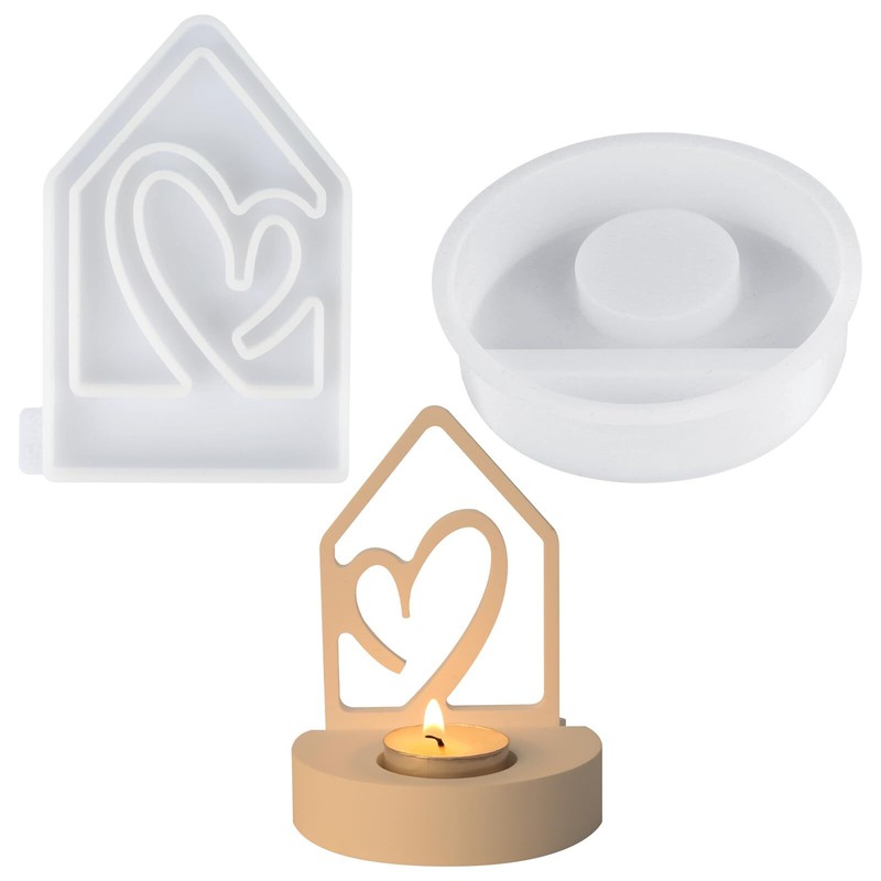 2pcs Silicone Moulds Casting Moulds,Diy Combination Silicone Mould Candle Holder