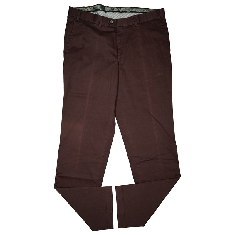 Hiltl Pantalon Chino Stretch Pour Hommes Droit 54 Xl W38 L34 Violet Neuf