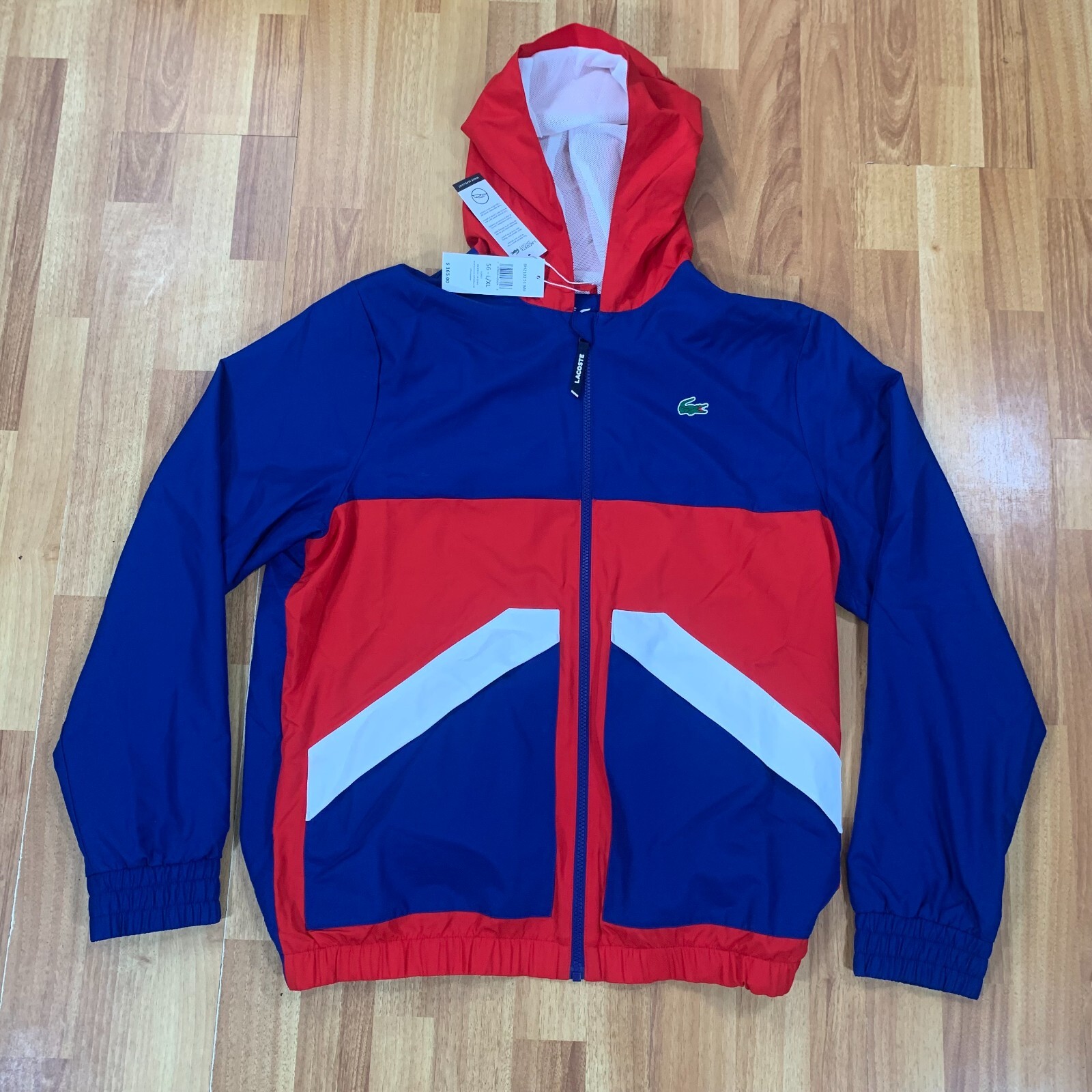 LACOSTE フード付きウェア Lacoste Sport Jacket Mens Extra Large Blue Red Full ZIP