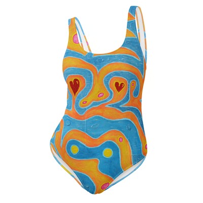 Ziarts 17, maillot de bain une pièce femme (l'angel et les oiseaux) art