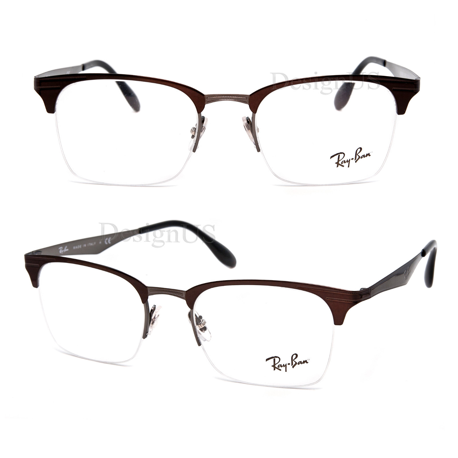 Ray Ban RB 6360 2862 Brown on Gunmetal Half Rimless 49/20