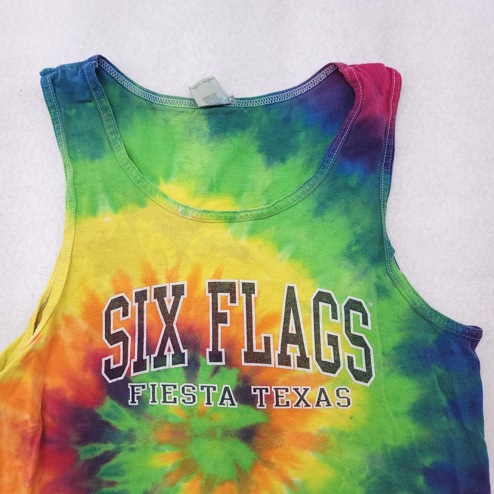 Six Flags Sleeveless Tank Top Shirt Womens Size S Multicolor