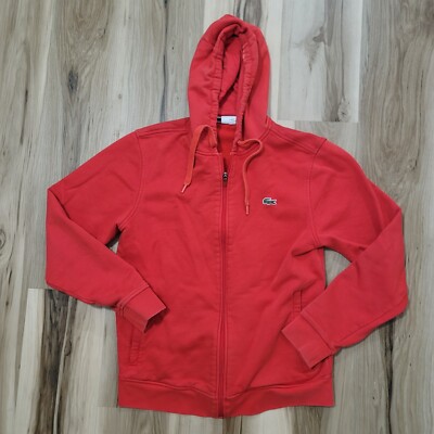 lacoste red hooded puffer vest mens us size xl down filled fr size 54 394908682521