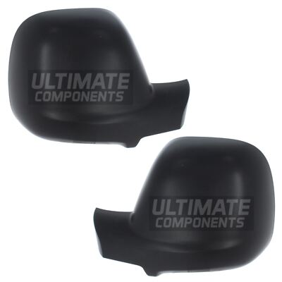 Citroen Berlingo Mk2 Van 2012-2019 Wing Door Mirror Covers Caps Black 1 Pair