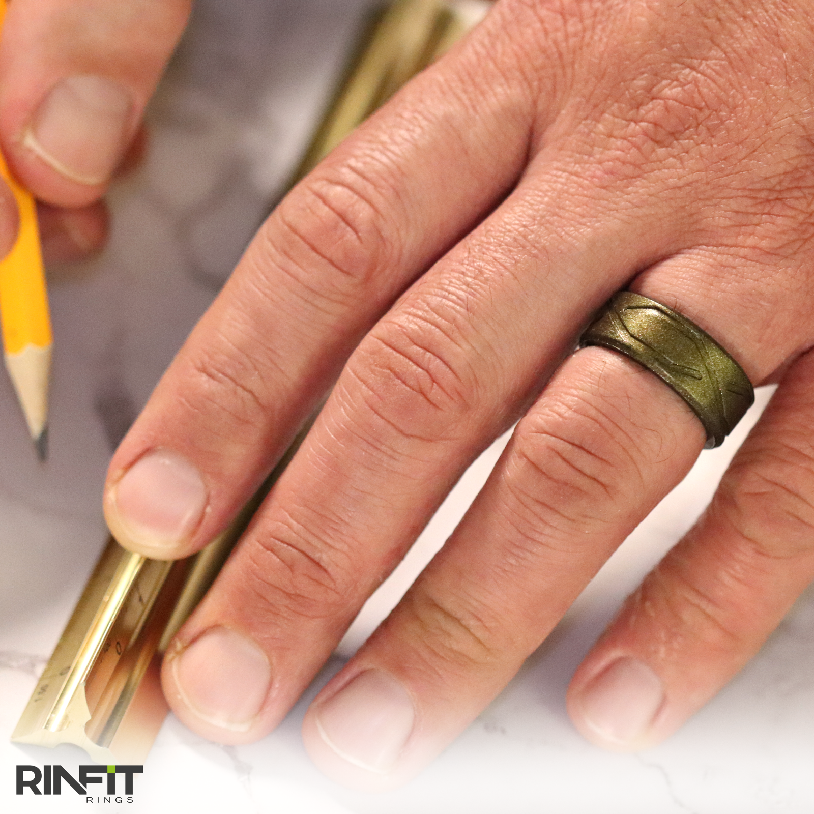3 Silicone Rings for Men. Patented Design Unique Wedding Rubber Bands by Rinfit 