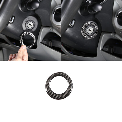 Carbon Fiber Ignition Key Ring Cover Trim For To*yota Ta-coma 2011-2015