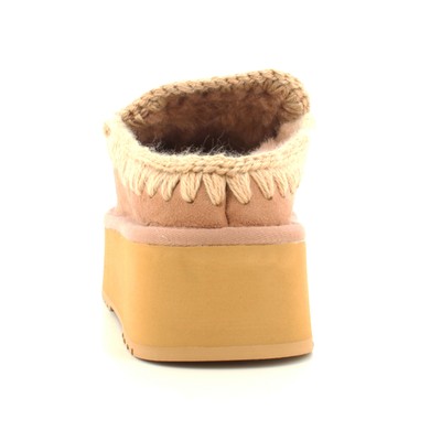 Pre-owned Mou A24us Women's Slipper Mu.fw681004a Clog Eskimo Platform In Beige