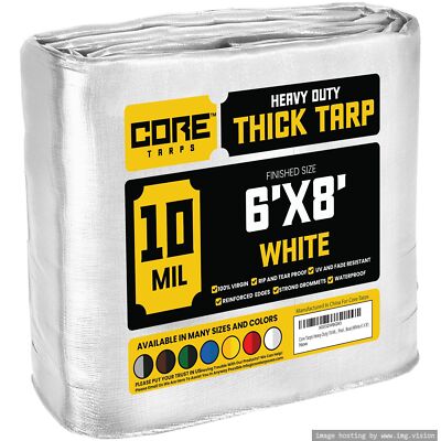 Core Tarps Heavy Duty 10 Mil Tarp Cover Waterproof UV Resistant Rip and Tear