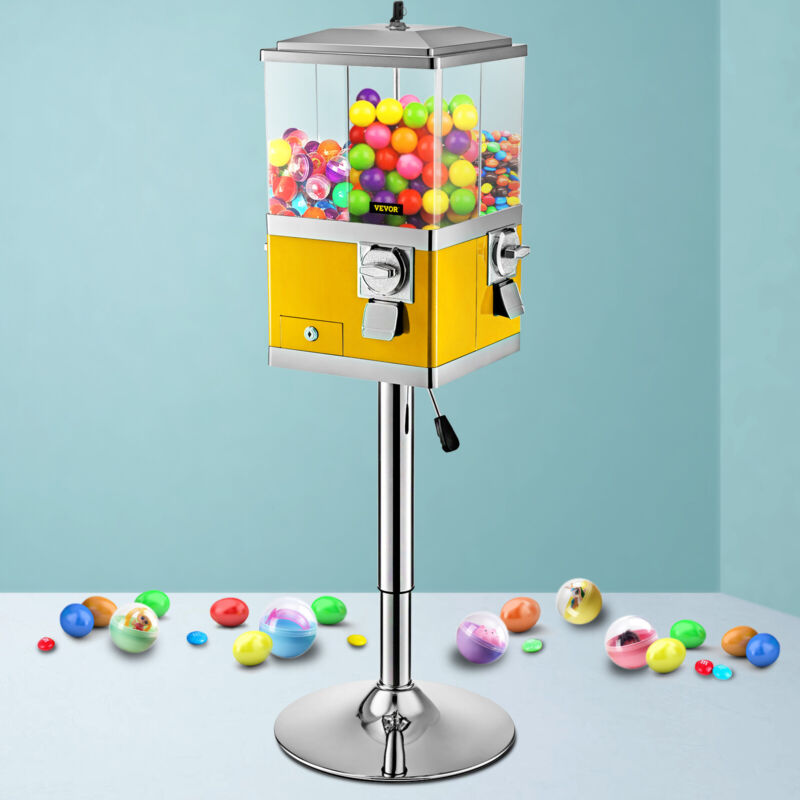 VEVOR Gumball Machine Vintage Candy Dispenser with Iron Stand 41-50" Tall Yellow