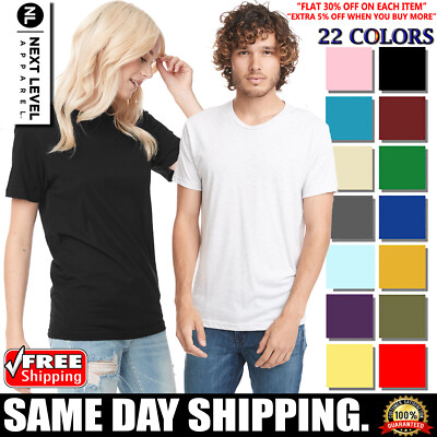 Next Level Apparel Unisex Triblend T Shirt Crew Neck Blank T-Shirt 6010 - XS-3XL